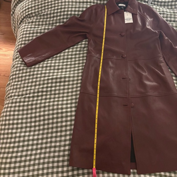 Reformation x Veda Beck Leather Trench in Chianti Burgundy, size medium! - Picture 13 of 16